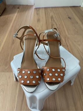 Banana Republic Tan Studded Leather Sandals